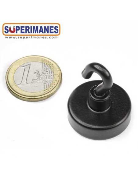 IMÁN CON GANCHO 25mm NEGRO