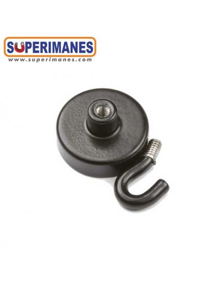 IMÁN CON GANCHO 25mm NEGRO