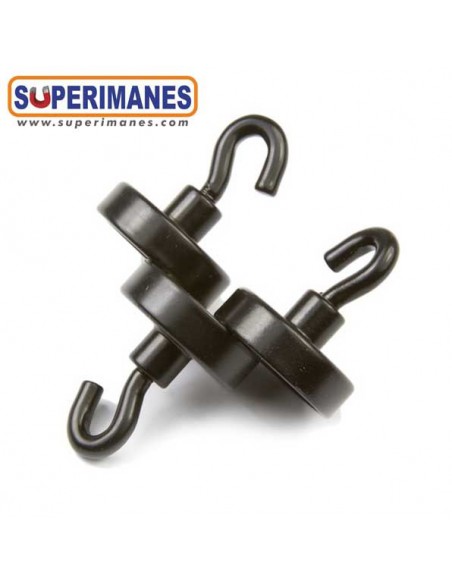 IMÁN CON GANCHO 25mm NEGRO