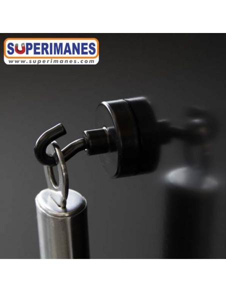 IMÁN CON GANCHO 25mm NEGRO