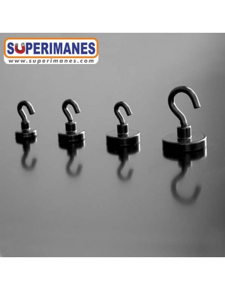 IMÁN CON GANCHO 25mm NEGRO