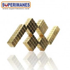 SET 100 CUBOS MAGNÉTICAS 5mm DORADO 2