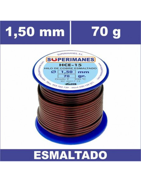 HILO COBRE Ø 1.50 MM 70G ESMALTADO