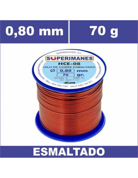 HILO COBRE Ø 0.80 MM 70G ESMALTADO