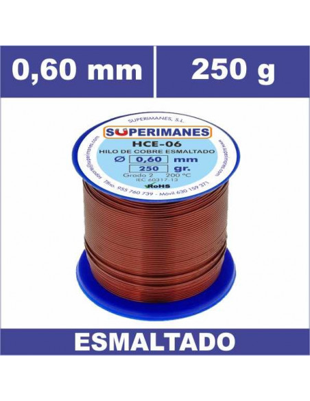 HILO COBRE Ø 0.60 MM 250G ESMALTADO