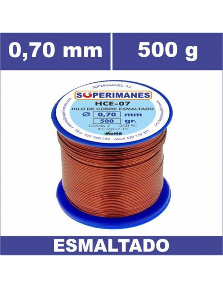 HILO COBRE Ø 0.70 MM 500G ESMALTADO