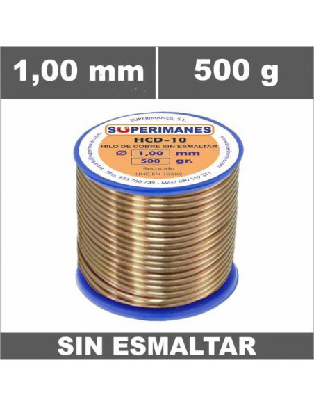 HILO COBRE Ø 1.00 MM 500G SIN ESMALTAR