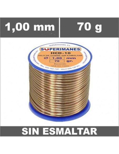 HILO COBRE Ø 1.00 MM 100G SIN ESMALTAR