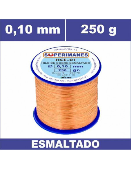 HILO COBRE Ø 0.10 MM 250G ESMALTADO