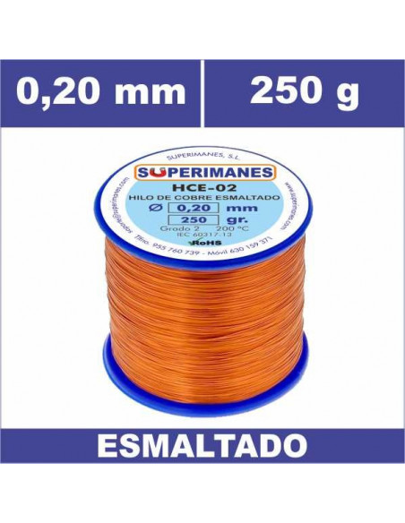 HILO COBRE Ø 0.20 MM 250G ESMALTADO