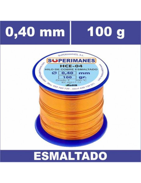 HILO COBRE Ø 0.40 MM 250G ESMALTADO