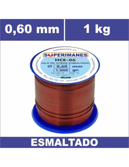 HILO COBRE Ø 0.60 MM 1KG ESMALTADO