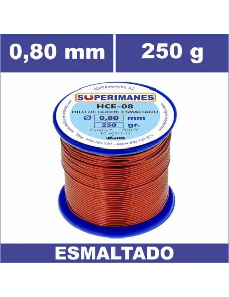 HILO COBRE Ø 0.80 MM 250G ESMALTADO
