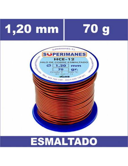 HILO COBRE Ø 1.20 MM 70G ESMALTADO