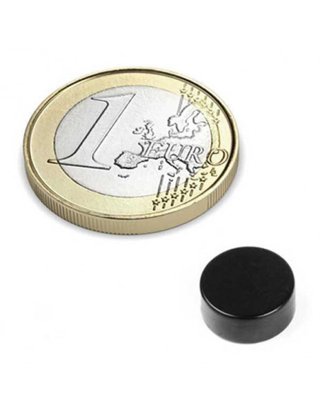IMÁN NEODIMIO DISCO Ø 12x5 mm NEGRO