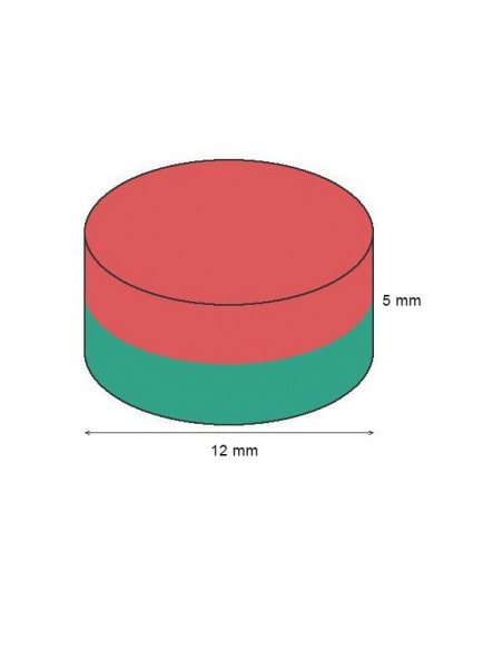 IMÁN NEODIMIO DISCO Ø 12x5 mm NEGRO