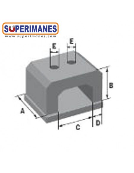 BASE ALNICO PUENTE 44x35x11 DOS TALADROS