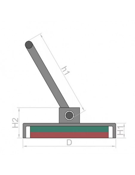 BASE MAGNÉTICA NEODIMIO Ø 32 mm MOSQUETÓN