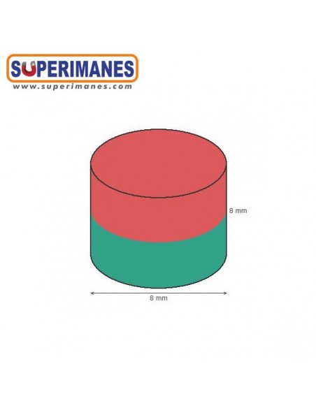 IMÁN SAMARIO DISCO Ø 8x8 mm NIQUELADO