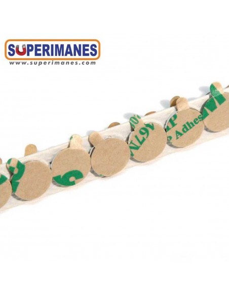 IMÁN NEODIMIO DISCO Ø 10x1 mm ADHESIVO BLANCOS