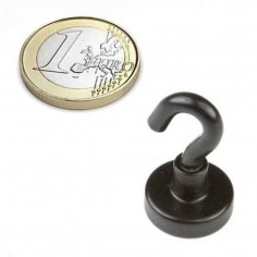 BASE MAGNÉTICA NEODIMIO Ø 16 mm GANCHO NEGRO