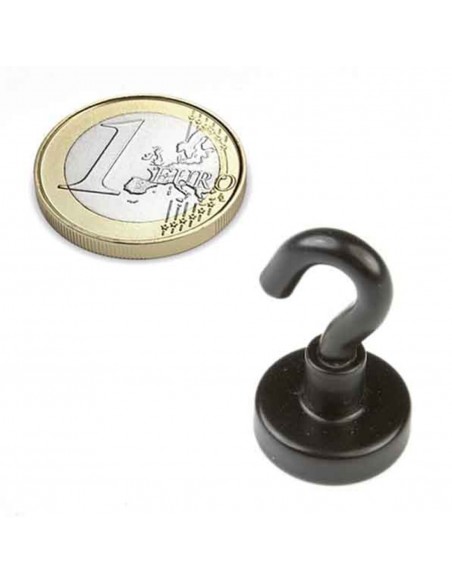 BASE MAGNÉTICA NEODIMIO Ø 16 mm GANCHO NEGRO
