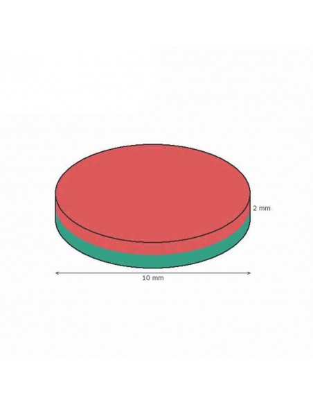 IMÁN NEODIMIO DISCO Ø 10x2 mm N45