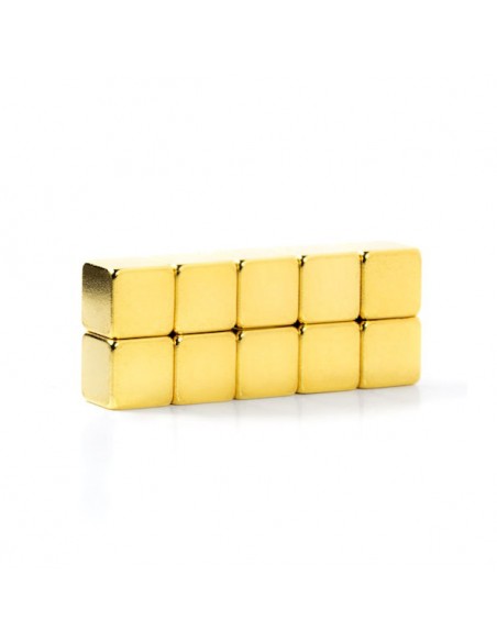CU-05-D CUBO NEODIMIO CUBO 5x5x5 mm DORADO IMÁN