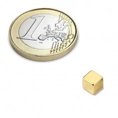 CU-05-D IMÁN NEODIMIO CUBO 5x5x5 mm DORADO