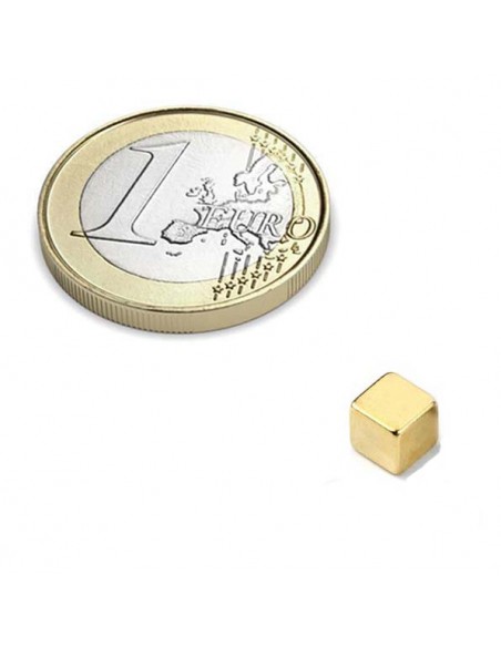 CU-05-D IMÁN NEODIMIO CUBO 5x5x5 mm DORADO