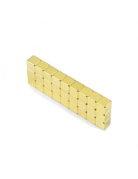 CU-05-D CUBO MAGNÉTICO NEODIMIO 5x5x5 mm DORADO