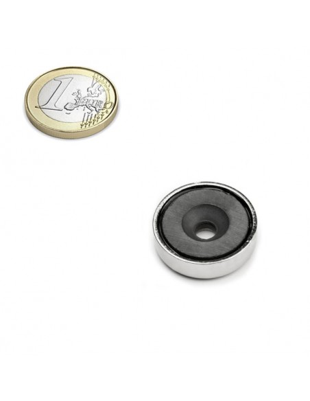 BASE MAGNÉTICA FERRITA Ø 25 mm AVELLANADA
