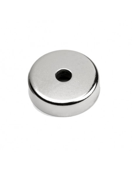 BASE MAGNÉTICA FERRITA Ø 25 mm AVELLANADA TRASERA