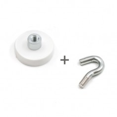 BASE MAGNÉTICA NEODIMIO Ø 22 mm GOMA BLANCA GANCHO 2