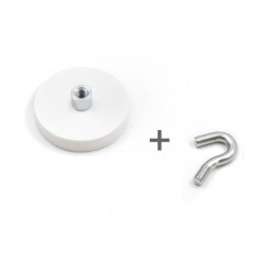 BASE MAGNÉTICA NEODIMIO Ø 31 mm GOMA BLANCA GANCHO 2