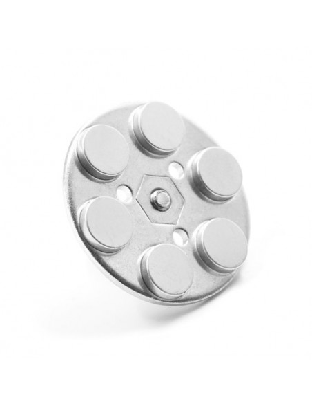 BASE MAGNÉTICA NEODIMIO Ø 43 mm GOMA BLANCA GANCHO