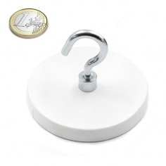 BASE MAGNÉTICA NEODIMIO Ø 66 mm GOMA BLANCA GANCHO