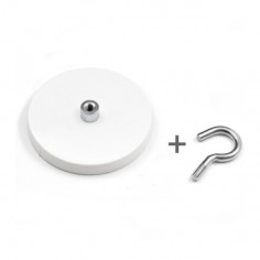 BASE MAGNÉTICA NEODIMIO Ø 66 mm GOMA BLANCA GANCHO 2