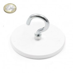 BASE MAGNÉTICA NEODIMIO Ø 88 mm GOMA BLANCA GANCHO