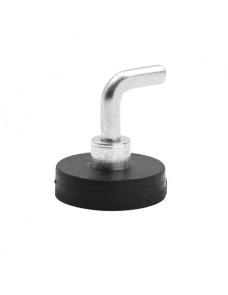 BASE MAGNÉTICA NEODIMIO Ø 22 mm GOMA NEGRA GANCHO L