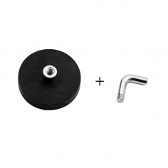BASE MAGNÉTICA NEODIMIO Ø 31 mm GOMA NEGRA GANCHO L 2