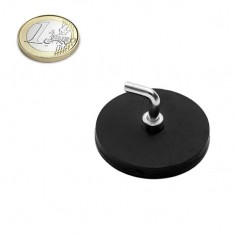 BASE MAGNÉTICA NEODIMIO Ø 43 mm GOMA NEGRA GANCHO L