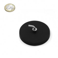 BASE MAGNÉTICA NEODIMIO Ø 66 mm GOMA NEGRA GANCHO L