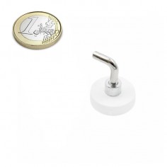 BASE MAGNÉTICA NEODIMIO Ø 22 mm GOMA BLANCA GANCHO L