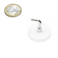 BASE MAGNÉTICA NEODIMIO Ø 31 mm GOMA BLANCA GANCHO L