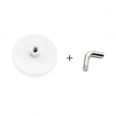 BASE MAGNÉTICA NEODIMIO Ø 31 mm GOMA BLANCA GANCHO L 2