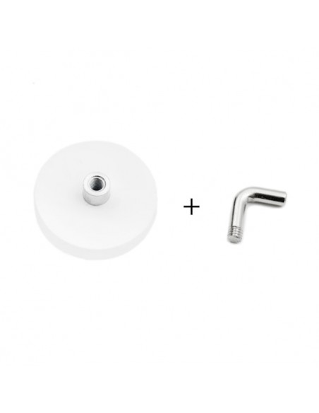 BASE MAGNÉTICA NEODIMIO Ø 31 mm GOMA BLANCA GANCHO L