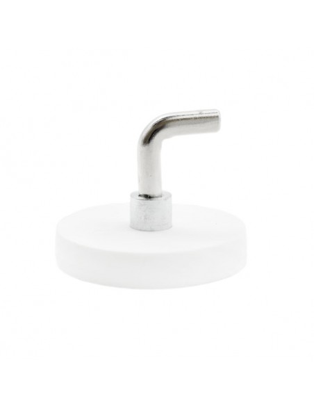 BASE MAGNÉTICA NEODIMIO Ø 31 mm GOMA BLANCA GANCHO L
