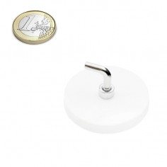 BASE MAGNÉTICA NEODIMIO Ø 43 mm GOMA BLANCA GANCHO L