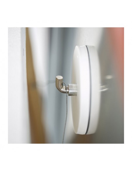 BASE MAGNÉTICA NEODIMIO Ø 66 mm GOMA BLANCO GANCHO L